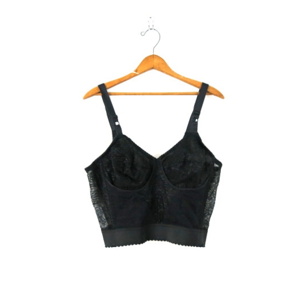 Black Rago Lace Bra Top Plus Size Bustier 40C